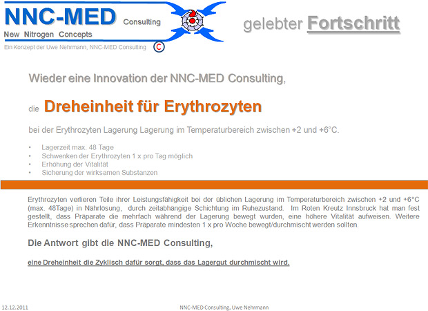 NNC-Group - NNC-LIN MS UG - Aktuelles - November 2011 - Dreheinheit für Erythrozyten